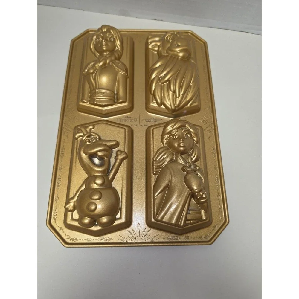 Nordic Ware Disney Frozen 2 character cakelet pan is made of heavy cast aluminum